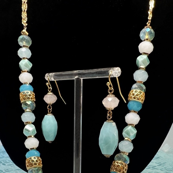 Vintage Seaside Blue Tassel Beaded Necklace - Picture 4 of 5